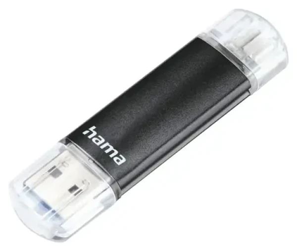 Hama Laeta Twin černá / Flash disk / USB-A 3.0 + micro USB / 32 GB / 45 MB/s