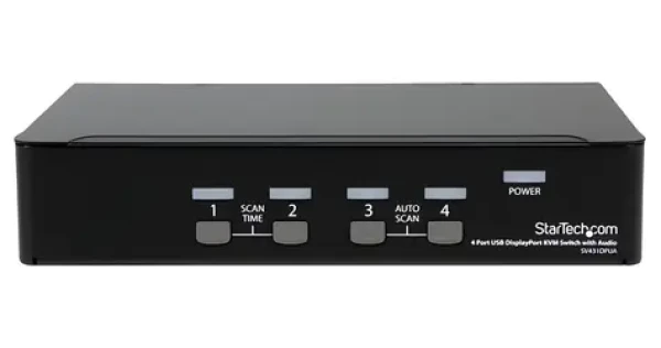 StarTech 4portový DisplayPort KVM přepínač černá / KVM přepínač / 4x DisplayPort / max. 3840 x 2400 px / USB (SV431DPUA)