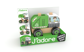 Popelářské auto dřevěná skládačka - JBD