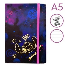 Colorino zápisník s gumičkou, Stitch Gold 1, A5, 80 g, 80 listů, linkovaný
