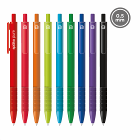 Spoko kuličkové pero - Pure, modrá náplň, displej, mix barev - 60ks