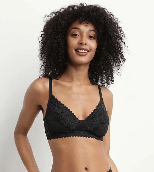 Dámská podprsenka bez kostic DIM DAILY DENTELLE WIREFREE SOFT CUP BRA - DIM - černá 70 C