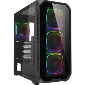 Sharkoon AK5G RGB černá / ATX / 2x USB 3.2 / 1x USB-C / 4x 120mm / bez zdroje / průhledná bočnice (4044951041831)