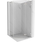 MEXEN/S - Lunar L sprchový kout pětiboký křídlový pravá 80 x 80, transparent, nikl kartáčovaný 831L-080P-080L-97-00-P