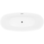 MEXEN/S - Luvo Slim volně stojící vana 170 x 75, bílá/černá, sifon a přepad grafit kartáčovaná 52801707575-66
