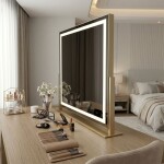 REA - Zrcadlo LED STUDIO L.Gold 58x45 HOM-01801