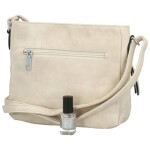 Trendová dámská koženková crossbody Edina, krémová