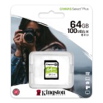 KINGSTON 64GB SDXC CANVAS Plus Memory Card 100MB read - UHS-I class 10