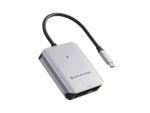 Conceptronic šedá / Čtečka paměťových karet / USB-C 3.2 Gen 2 / SD / microSD / CFast 2.0 / 10 Gbps (BIAN09G)