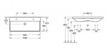 VILLEROY & BOCH - Avento Dvojumyvadlo nábytkové 100x47 cm, s přepadem, otvory pro baterie, CeramicPlus, alpská bílá 4156A4R1