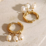 ELENYS Pearl Trio – pozlacené náušnice 18K žluté zlato