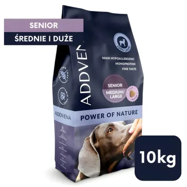 Addvena Power of Nature Senior jehněčí 10 kg / Granule pro psy / střední a velká plemena / bez obilovin