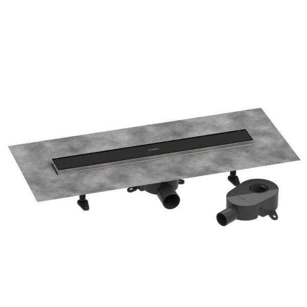 HANSGROHE - RainDrain Go Sprchový žlab 60 cm s oboustranným roštem, pro vložení dlažby, matná černá 56271670