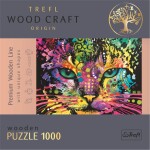 Trefl Wood Craft Origin Puzzle Barevná kočka 1000 dílků - dřevěné - Trefl