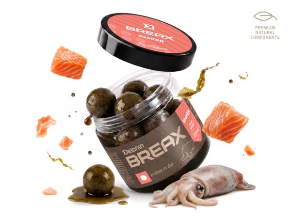 Delphin Boilies v dipu BreaX/SeaKER Oliheň-Losos 200ml - 20mm,Delphin Boilies v dipu BreaX/SeaKER Oliheň-Losos 200ml - 20mm