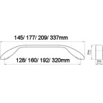 Siro Nábytková úchytka 2266 rozteč: 320mm černá mat (S14214)