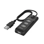 Hama USB 2.0 Hub s vypínačem černá / USB hub / 4× USB-A / napájení přes USB / kabel 1,8 m (200118)