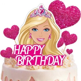 Zápich na dort Happy Birthday Barbie 9ks - Cakesicq