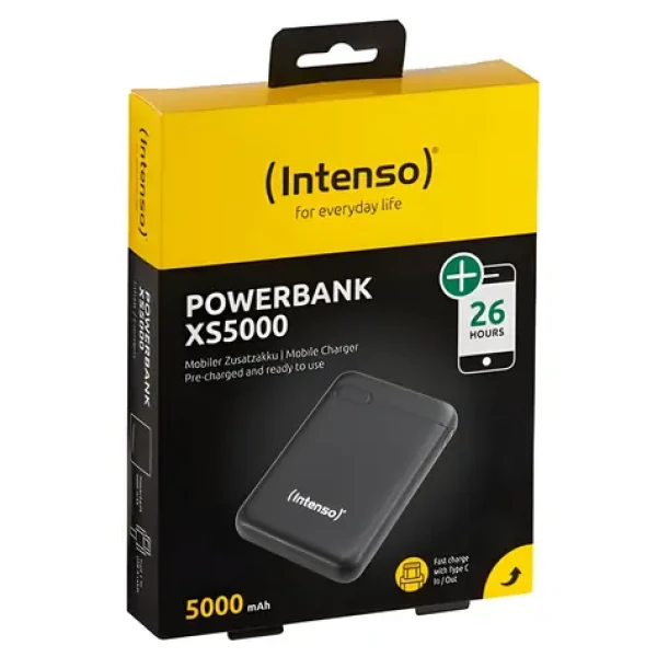 Intenso XS5000 černá / Powerbanka / 5000 mAh / USB-C + USB-A (7313520)