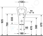 DURAVIT - DuraStyle Pisoár, elektronické ovládání, zadní přívod vody, Rimless, s WonderGliss, bílá 28063100001