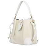 Módní dámská koženková kabelka na rameno Linna, krémová-bílá