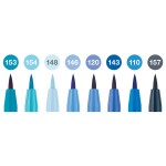 Popisovač Faber-Castell Pitt Artist Pen Brush Blues sada 8 ks, hrot B