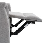 Relaxační křeslo, manuální ovládání, světle šedá látka