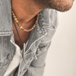 Korálkový náhrdelník Andreé - 6 mm Jaspis pískový, Hnědá 45 cm