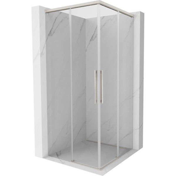 MEXEN/S - Rox Duo sprchový kout posuvný 110 x 110, transparent, nikl kartáčovaný 8C2D-110-110-97-00
