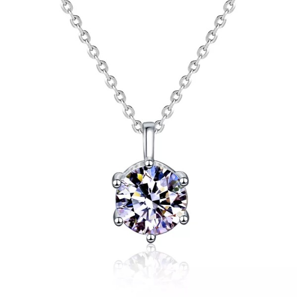 Royal Fashion stříbrný náhrdelník HA-XMZ004-SILVER-MOISSANITE