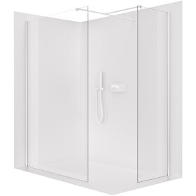 CERANO Sprchová zástěna Walk-in Onyx T L/P - 8 mm - hranatá vzpěra - bílá matná, transparentní sklo - 120x60x200 cm