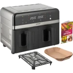 Sencor SFR 8800SS Inox / Horkovzdušná fritéza / Dual Cook / 2x 4 l / 2860 W / 40-230 °C