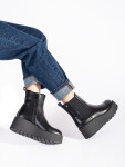 Designové dámské kotníčkové boty černé na klínku 41