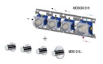 PAFFONI - Modular Box Termostatická baterie pod omítku, pro 3 spotřebiče, kartáčovaná zlatá MDE019HGSP