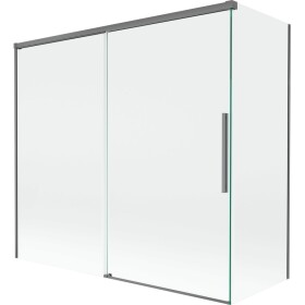 MEXEN/S - Rox vanová zástěna 2-křídlová posuvná 170 + 75 x 150, transparent, grafit metal 8C9-170-075-95-00