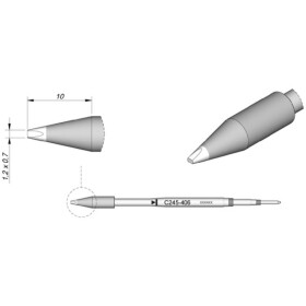 JBC Tools C245406 pájecí hrot dlátový, rovný Velikost hrotů 0.7 mm Obsah 1 ks