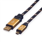 Delock USB 2.0 prodlužovací kabel plochý zahnutý [1x USB 2.0 zástrčka A - 1x USB 2.0 zásuvka A] 1.00 m černá oboustranně zapoji