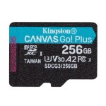 Kingston Canvas Go! Plus microSDXC 256GB / UHS-I V30 / čtení: až 170MBs / zápis 90MBs (SDCG3/256GBSP)