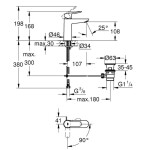 GROHE - BauEdge Umyvadlová baterie s výpustí, chrom 23759000