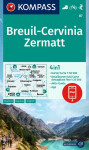 Breuil-Cervinia, Zermatt 1:50 000 / turistická mapa KOMPASS 87