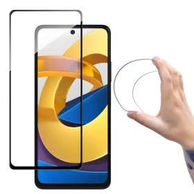 Wozinsky Full Cover Flexi Nano Glass transparentní / Hybridní sklo / Xiaomi Poco M4 Pro 5G / s rámečkem