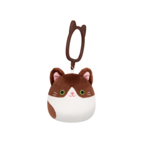 Squishmallows Klíčenka Tmavě hnědá kočka - Glaudini 9 cm