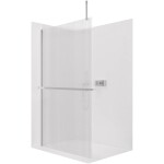 CERANO Sprchová zástěna Walk-in Onyx Top Cube L/P - 8 mm - hranatá vzpěra + polička/držák na ručníky - chrom, rýhované sklo - 150x200 cm