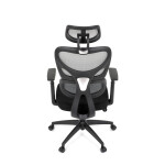 Kancelářská židle, šedá síťovina, černý plast, kolečka na tvrdé podlahy