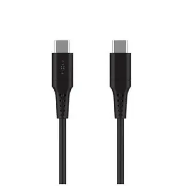 FIXED Krátký nabíjecí a datový Liquid silicone kabel s konektory USB-C/USB-C a podporou PD 0.3m USB 2.0 60W černý (FIXDLS-CC03-BK)