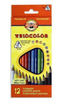 Koh-i-noor pastelky TRIOCOLOR 12