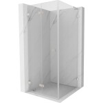 MEXEN/S - Lunar-F L sprchový kout skládací dveře levá 80 x 80, transparent, nikl kartáčovaný 836L-080-080-97-00-L
