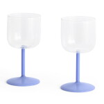 HAY Sklenice na víno Tint Clear/Jade Light Blue – set 2 ks, modrá barva, čirá barva, sklo, 250 ml