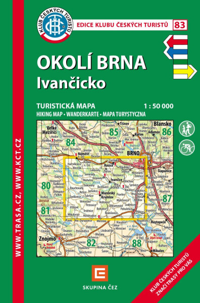 KČT 83 Okolí Brna, Ivančicko / turistická mapa 1:50T, 6. vydání