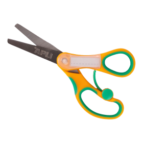 APLI APLI, A20005, školní nůžky s jmenovkou, mix barev, 1 ks Barva: Žlutá